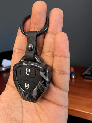 EV Master Toyota Key Cover for Innova Fortuner Corolla Camry Old Model 2 Button - ABS Carbon Key Shell
