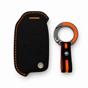 EV Master Leather Key Cover for Tata Tiago Nexon Altroz Curvv Safari Storme Zest Bolt Tigor Punch Hexa 3 Button Flip Key