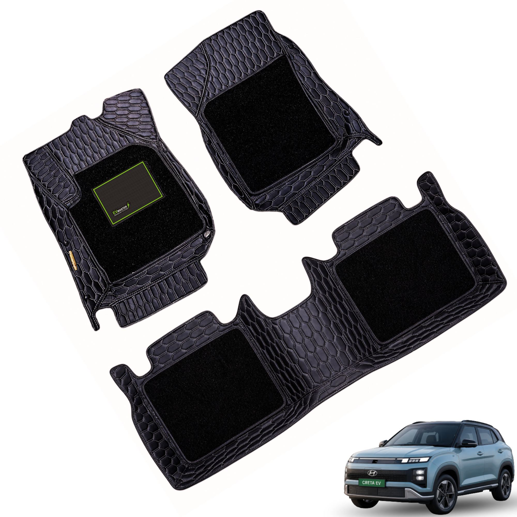 Car Floor Mats for Hyundai Creta Hybrid (2026 Onwards) Complete Set | All Weather 9D Luxury Premium Car Mat