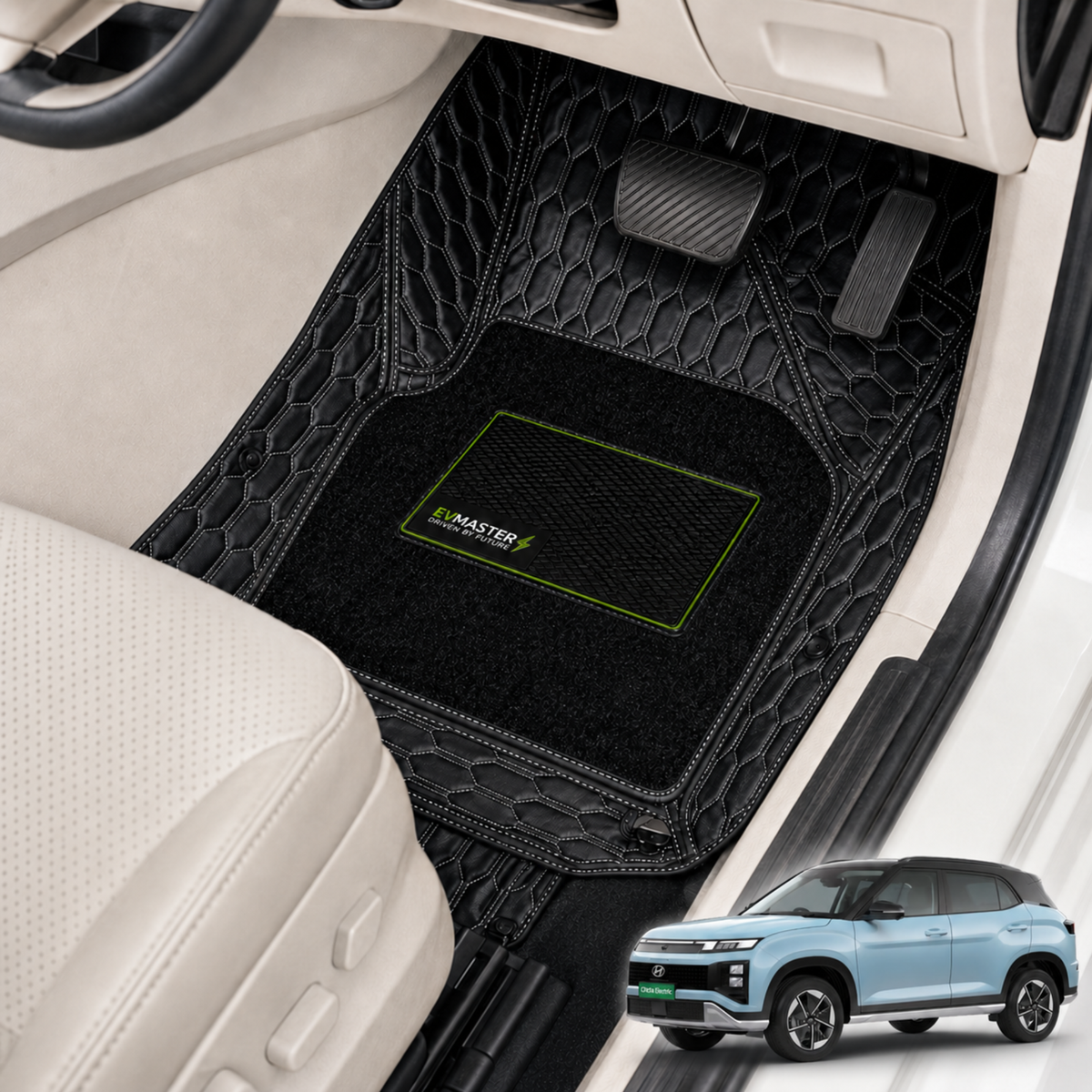 Car Floor Mats for Hyundai Creta Hybrid (2026 Onwards) Complete Set | All Weather 7D Luxury Premium Car Mat
