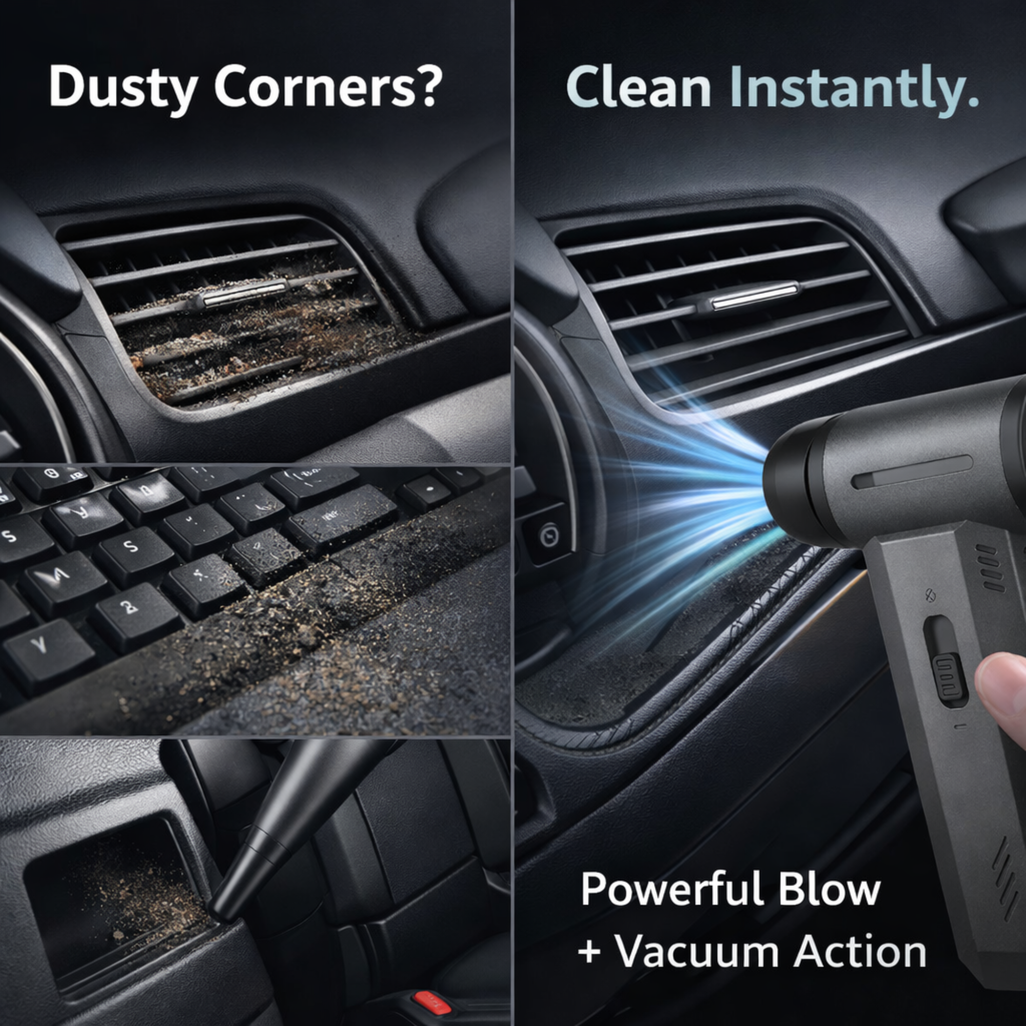 High-Speed Mini Turbo Air Blower 130000 RPM, Cordless Jet Fan for Electronics & Car Cleaning