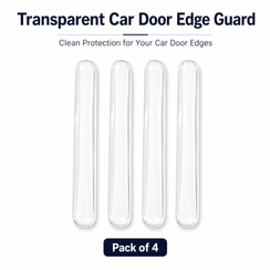 Transparent Car Door Edge Guard Pack of 4 | Clear Car Door Protector Strip | Scratch, Chip & Dent Protection for Car Door Edges | Flexible, Durable & Easy to Install