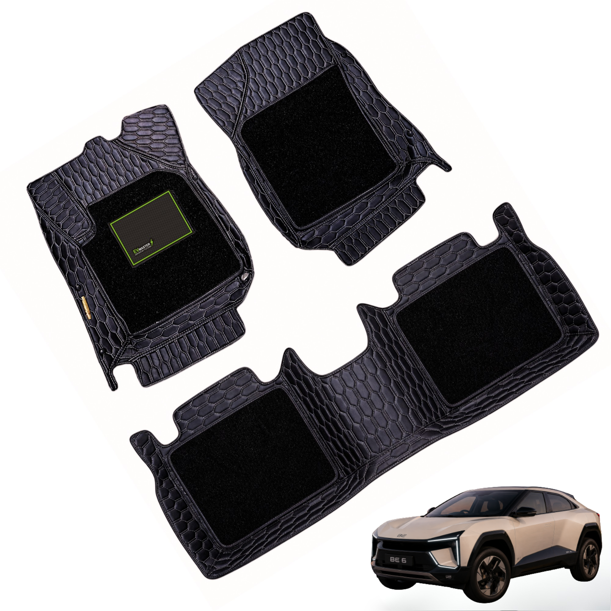 Car Floor Mats for Mahindra BE 6 Hybrid (2026 Onwards) Complete Set | All Weather 9D Luxury Premium Car Mat