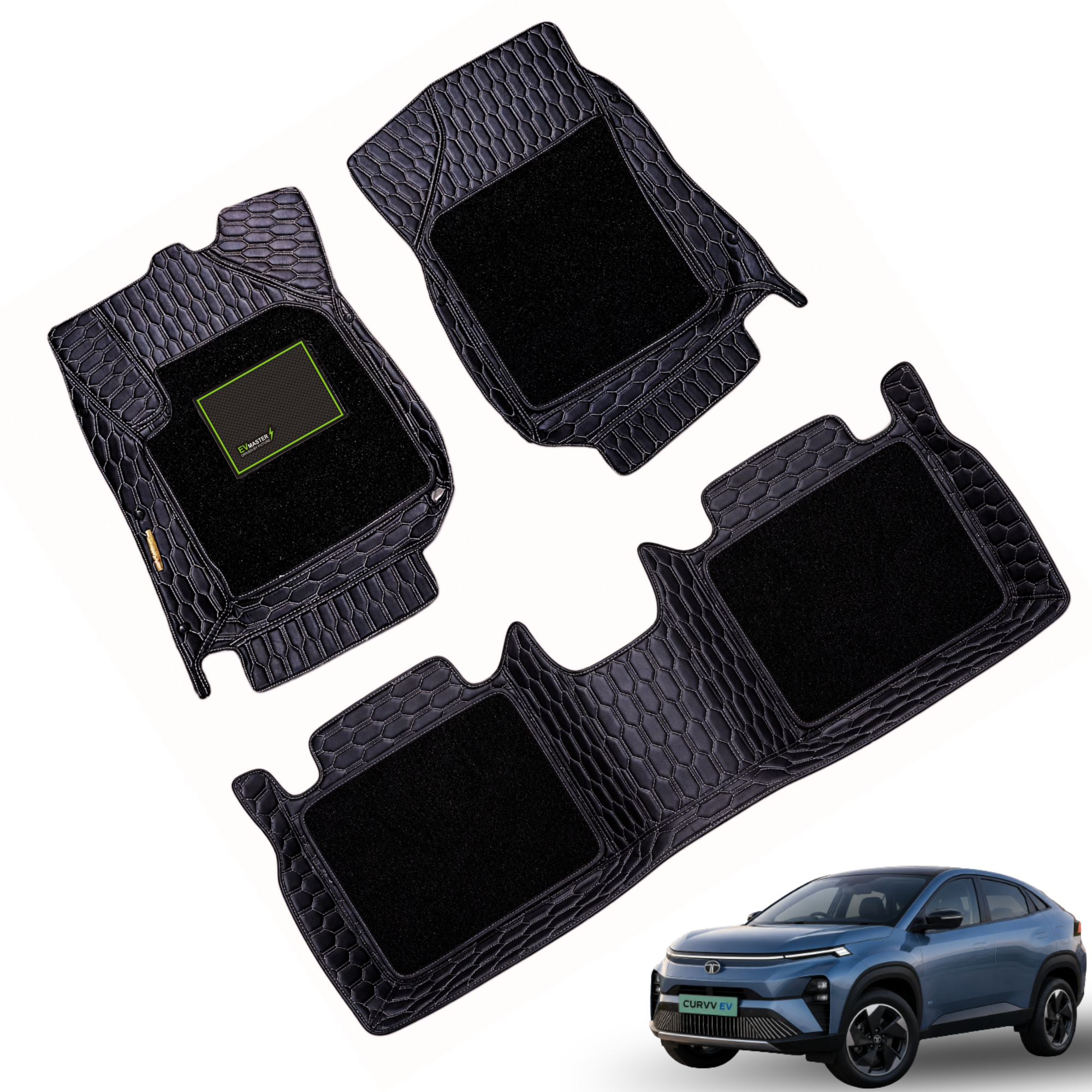 Car Floor Mats for Tata CURVV EV Hybrid (2026 Onwards) Complete Set | All Weather 9D Luxury Premium Car Mat