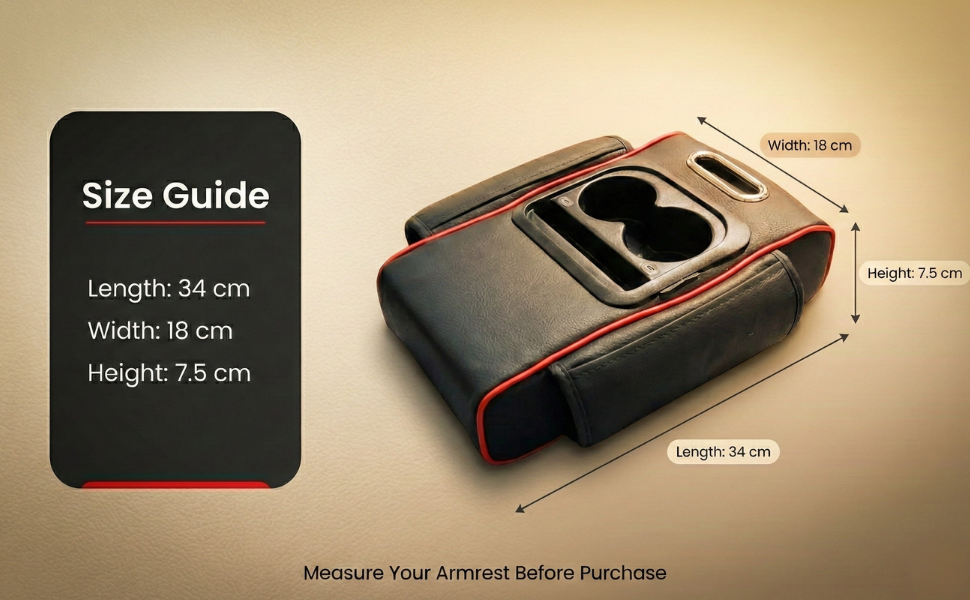 Car Armrest Cushion Pad Phone Slot with Cup Holder, Center Console Pad Universal Fit for Cars
