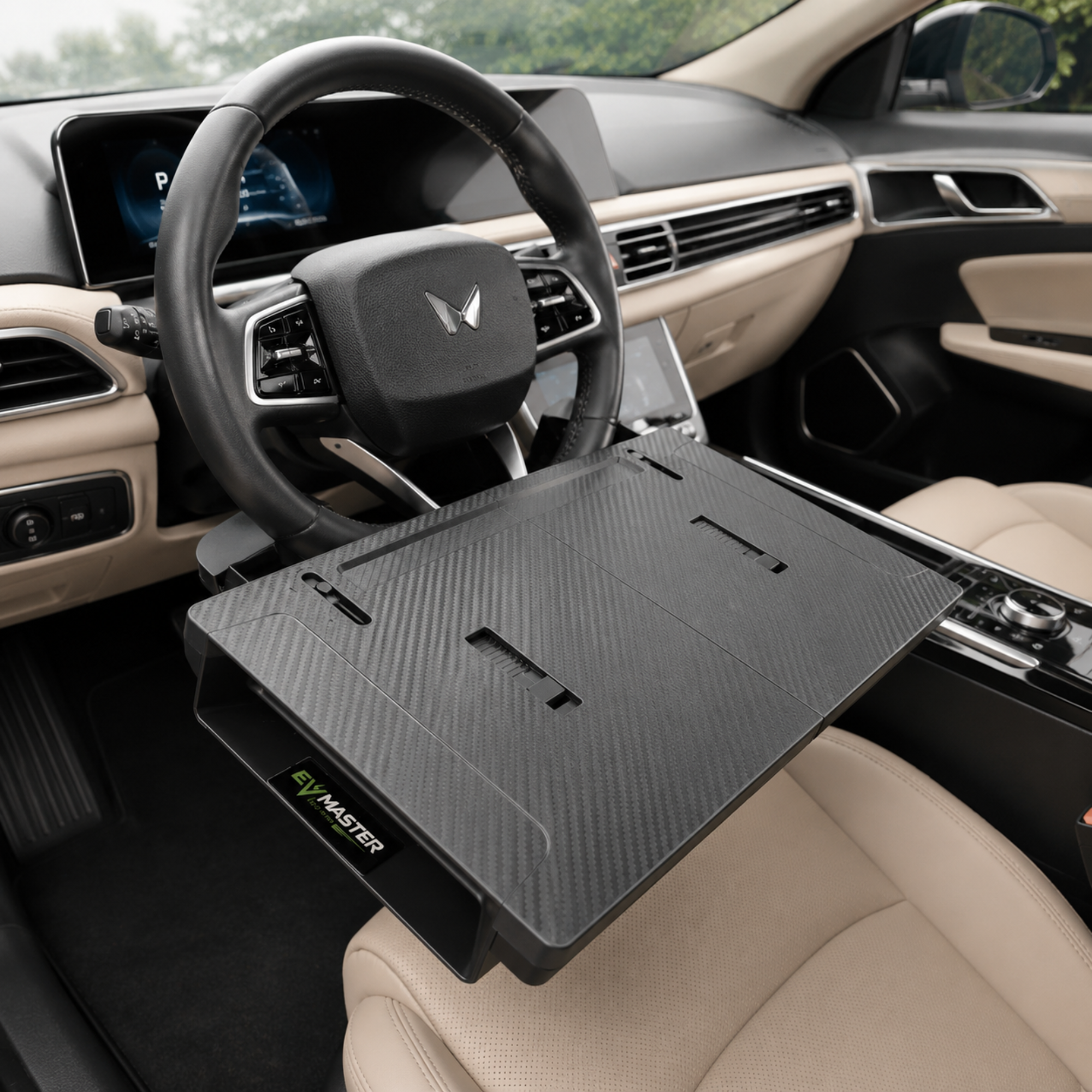 Car Steering Wheel Tray Table – Multi-Functional Dining & Laptop Desk, Seat Gap Storage Organizer Box