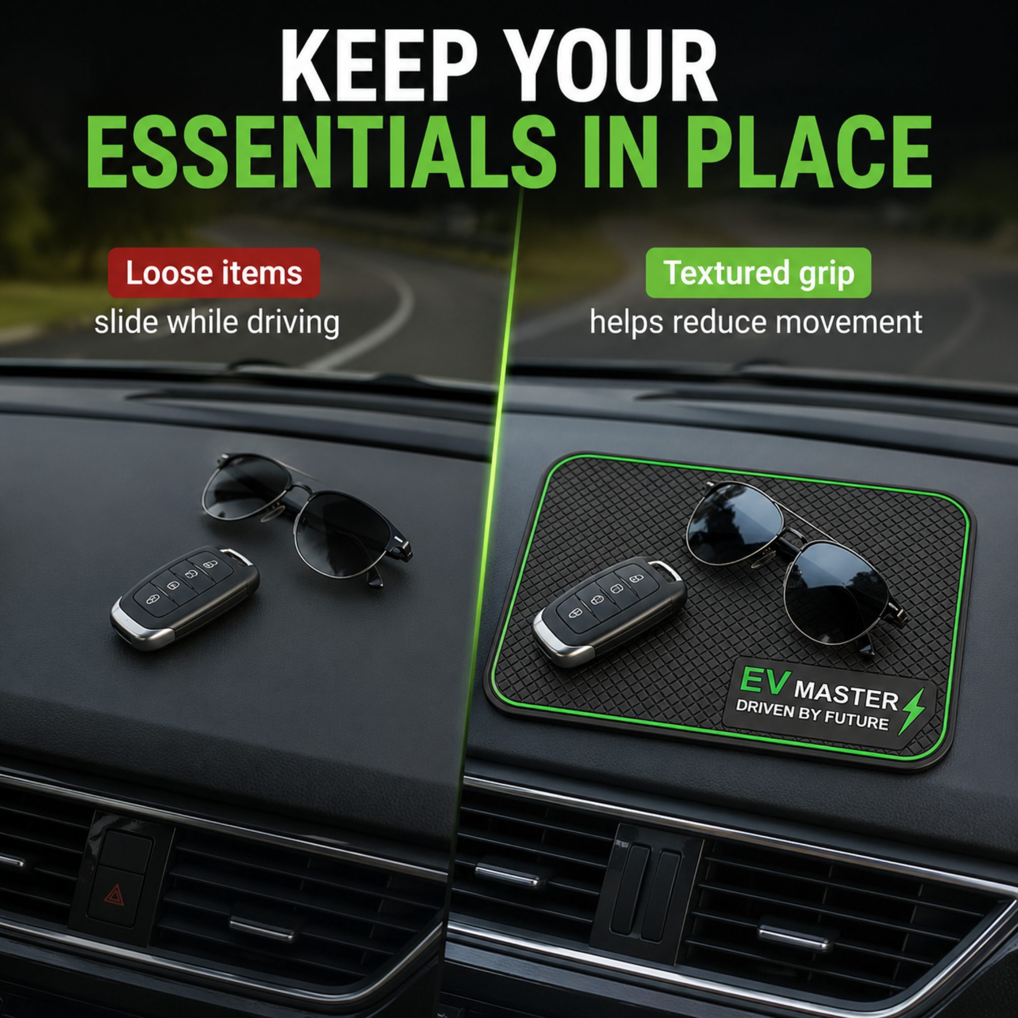 Car Dashboard Anti Slip Car Pad Mobile Phone Holder Non Slip Dashboard Mat (20cm x 15cm x 0.5cm)