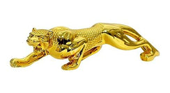 Realistic Luxury Golden Leopard | Jaguar Showpiece for Car & Home Decor Gold)