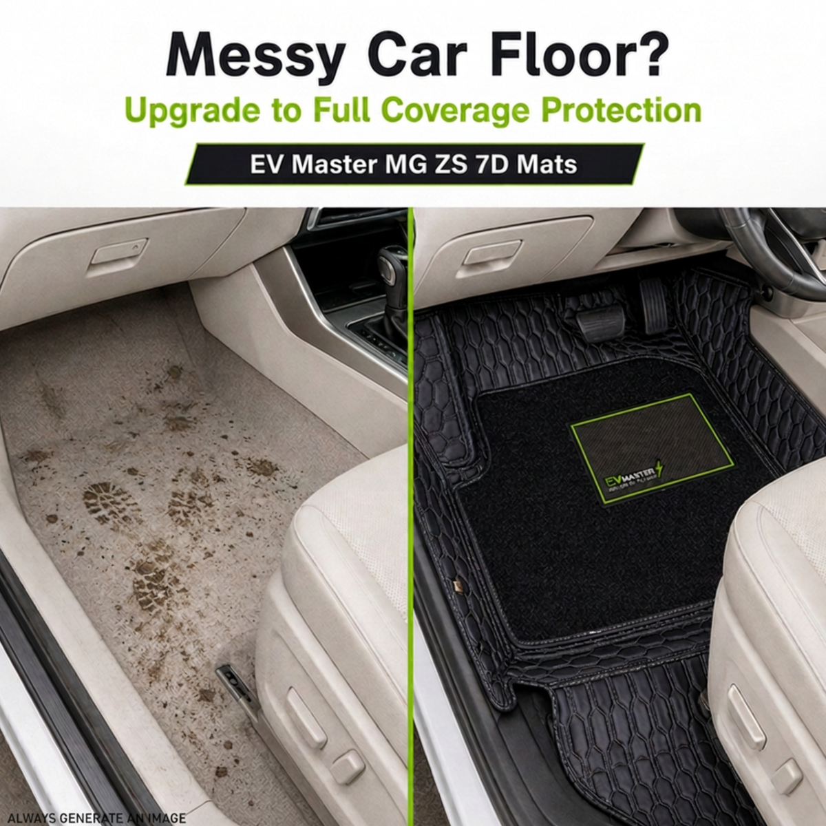 Car Floor Mats for MG ZS Hybrid (2026 Onwards) Complete Set | All Weather 7D Luxury Premium Car Mat