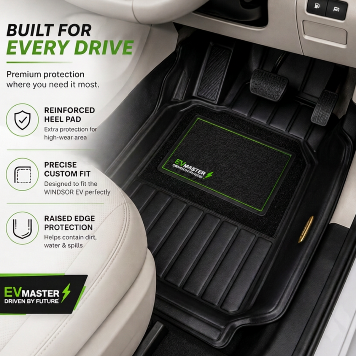 Car Floor Mats for MG Windsor EV Hybrid (2026 Onwards) Complete Set | All Weather 9D Luxury Premium Car Mat