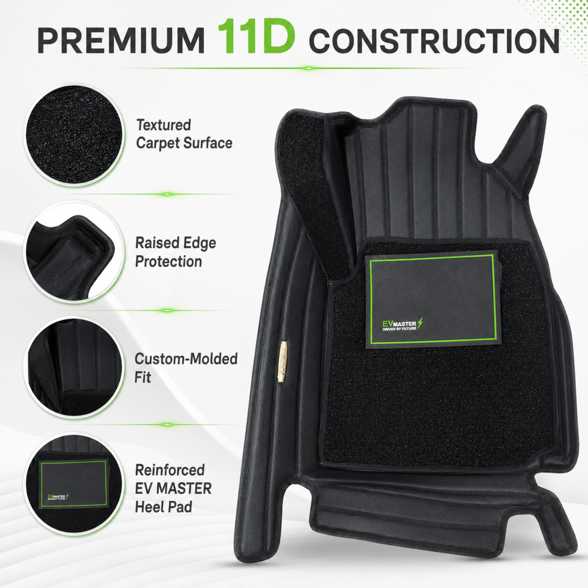 Car Floor Mats for Tata CURVV EV Hybrid (2026 Onwards) Complete Set | All Weather 11D Luxury Premium Car Mat
