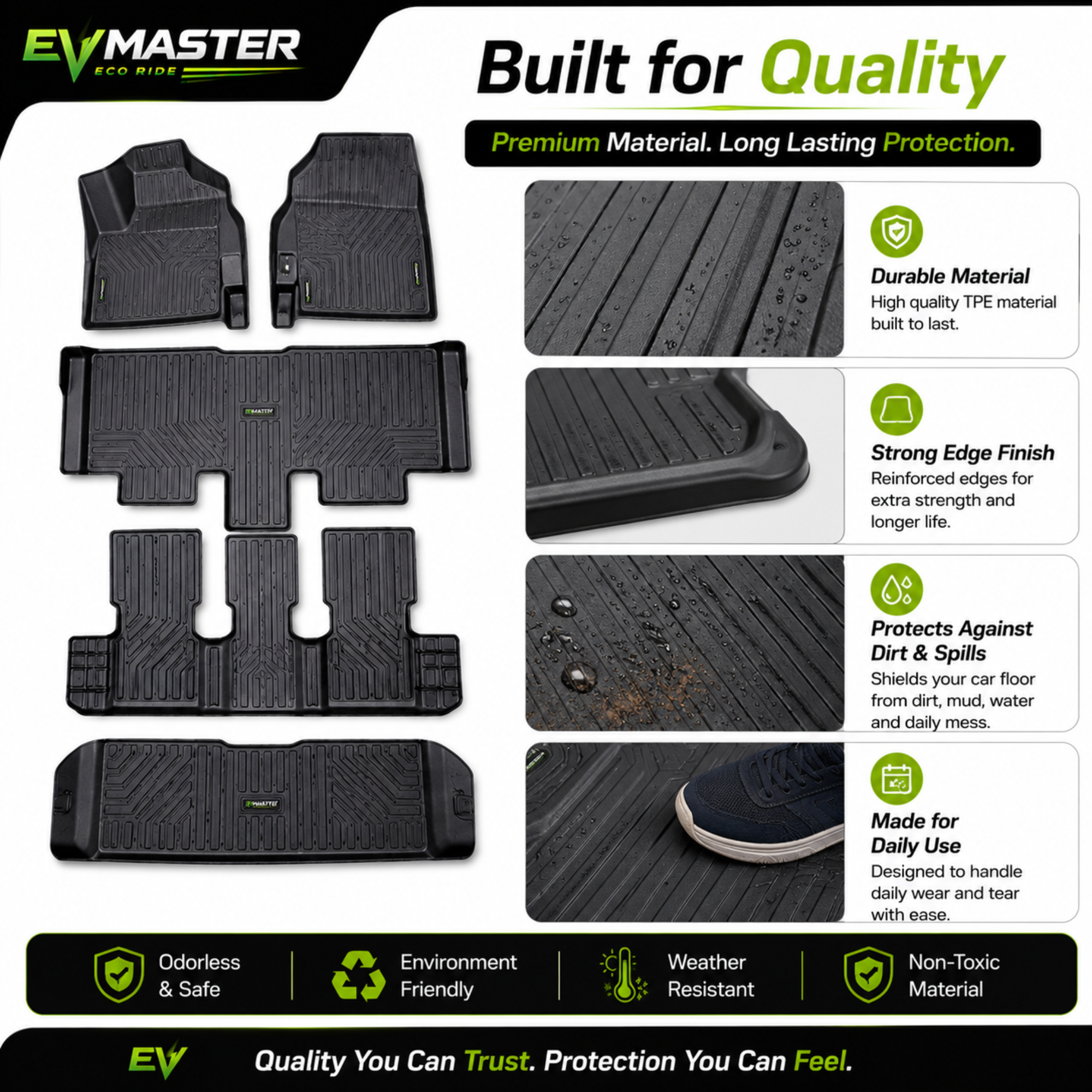 Car Floor Mats for Maruti Suzuki Invicto Hybrid (2026 Onwards) Complete Set | All Weather 5D Luxury Premium Car Mat