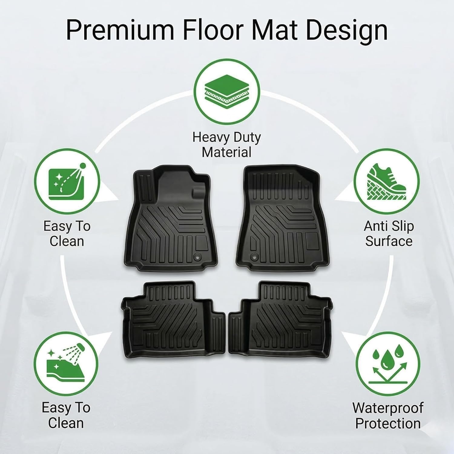 EV Car Floor Mats Compatible with Tata Punch EV, Waterproof and Washable Car Foot Mat
