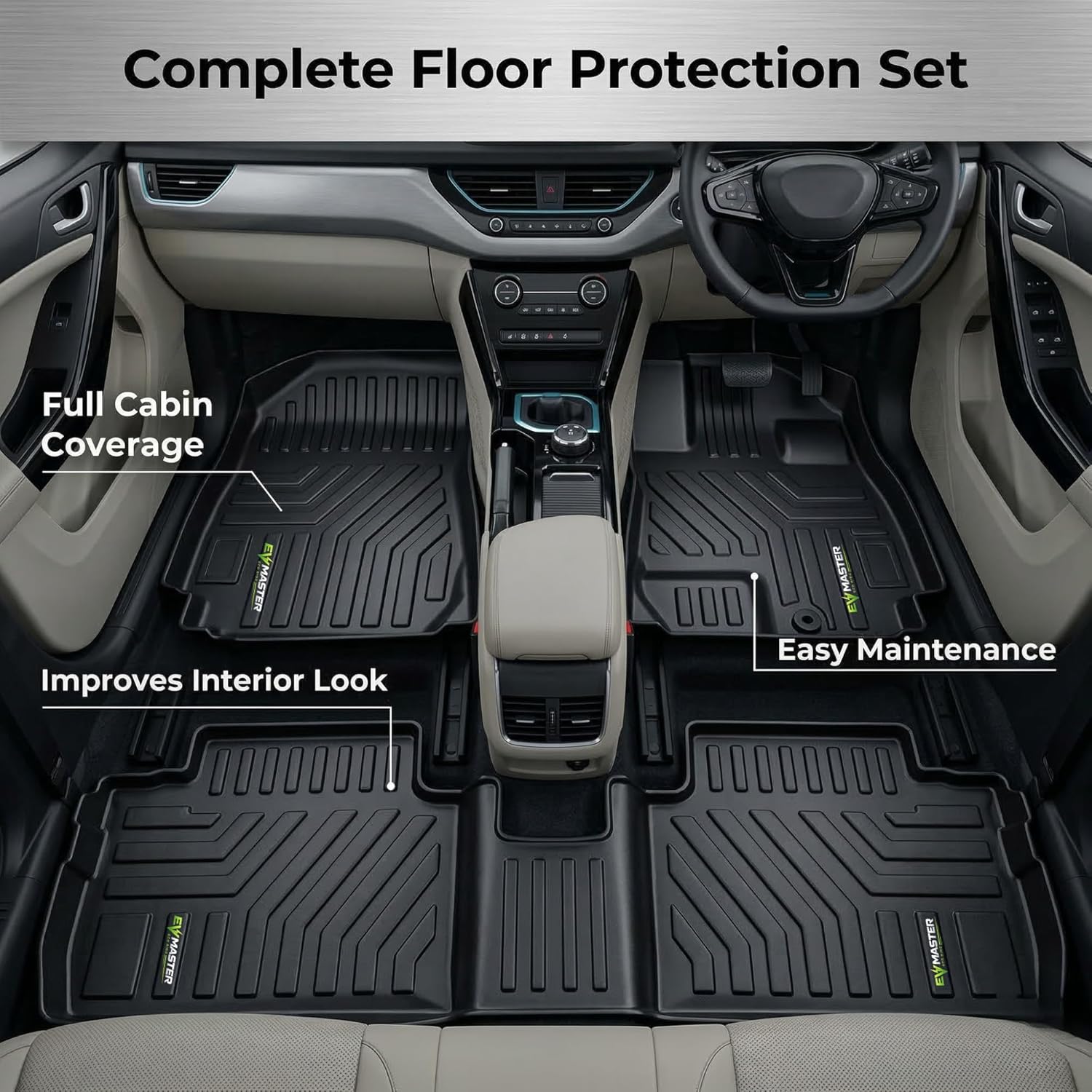 Car Foot Mat Compatible with MG Windsor EV, Waterproof and Washable