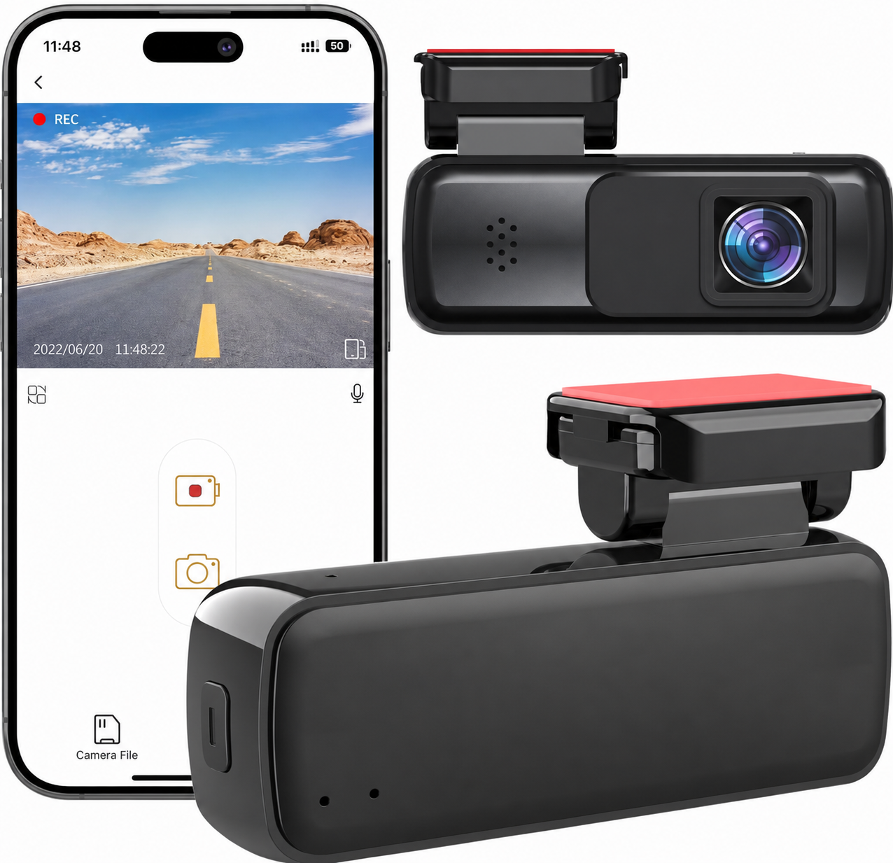 L16 Compact HD Dash Cam 1296P/1080P with WiFi, Motion Detection & 128GB Support (18-Month Warranty)