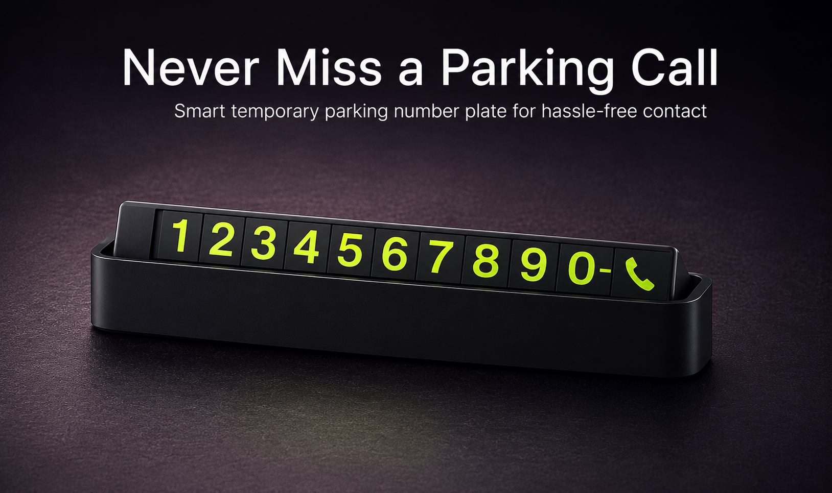 Car Phone Number Dashboard Display Plate, Push Down to Hide Number