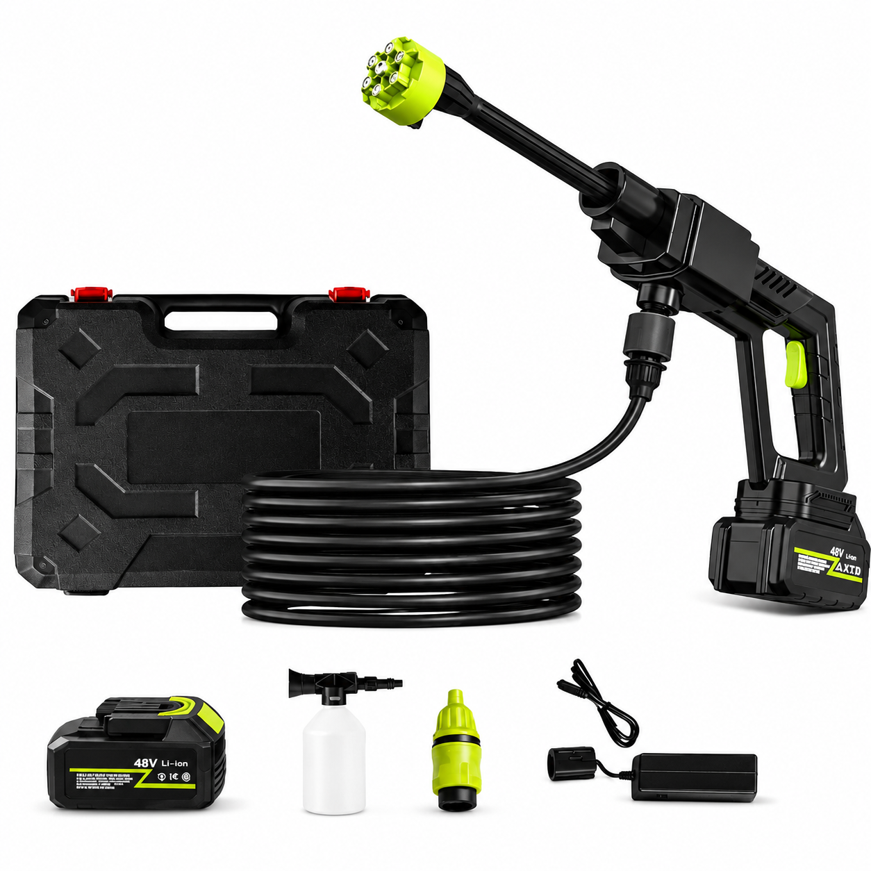 6 in 1 Cordless High Pressure Car Washer Gun 30 Bar for Car & Bike Cleaning