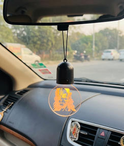 Car Rear View Mirror Hanging LED Bajrang Bali Hanuman Car Mirror Hanging Idol USB Rechargeable Car Hanging Pendant