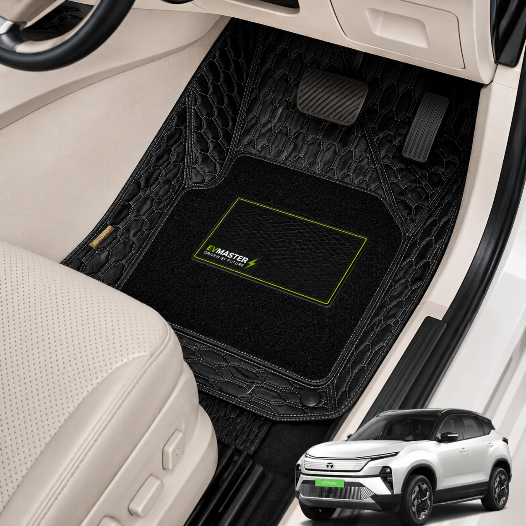 Car Floor Mats for TATA Harrier Hybrid (2026 Onwards) Complete Set | All Weather 9D Luxury Premium Car Mat