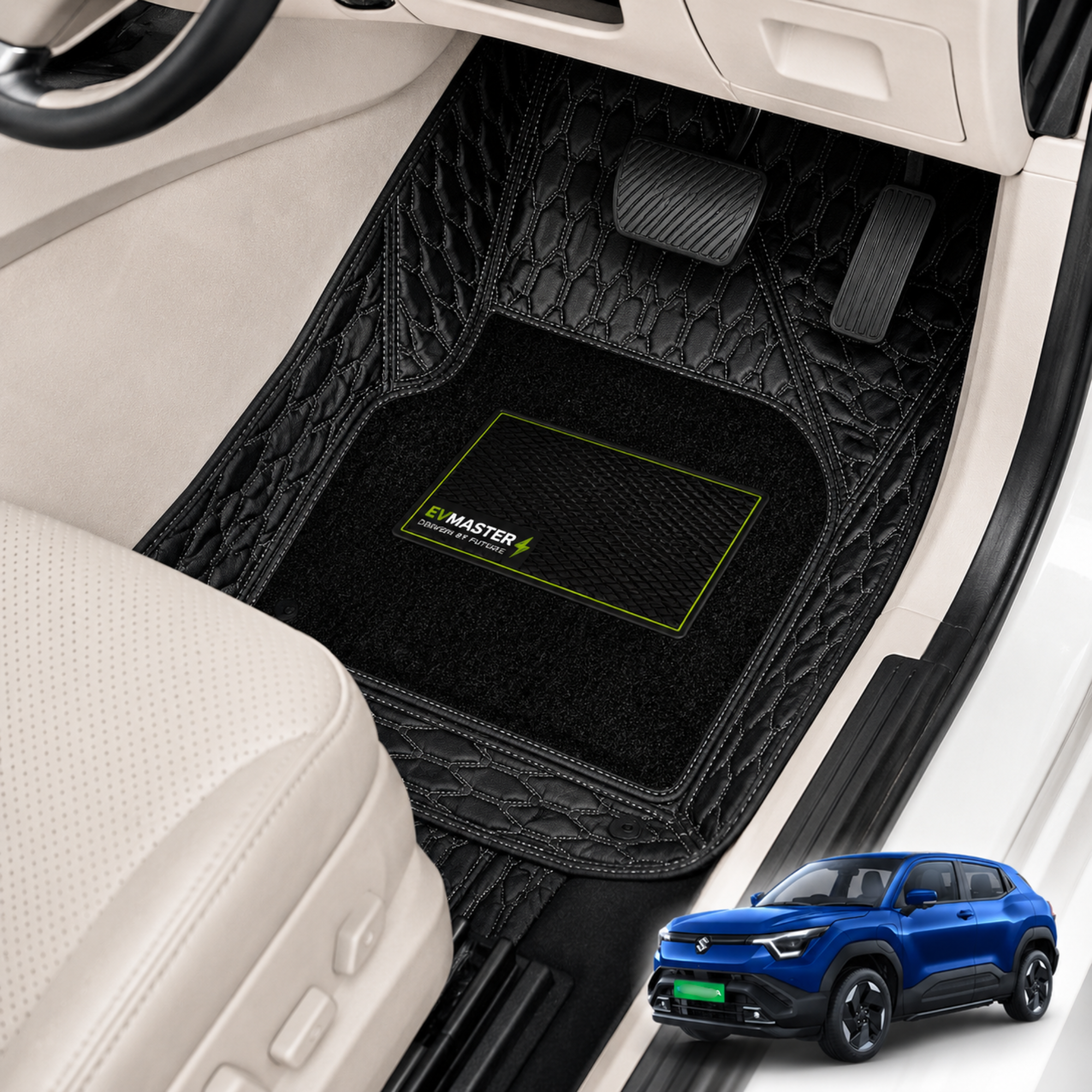 Car Floor Mats for Maruti Grand Vitara Hybrid (2026 Onwards) Complete Set | All Weather 9D Luxury Premium Car Mat