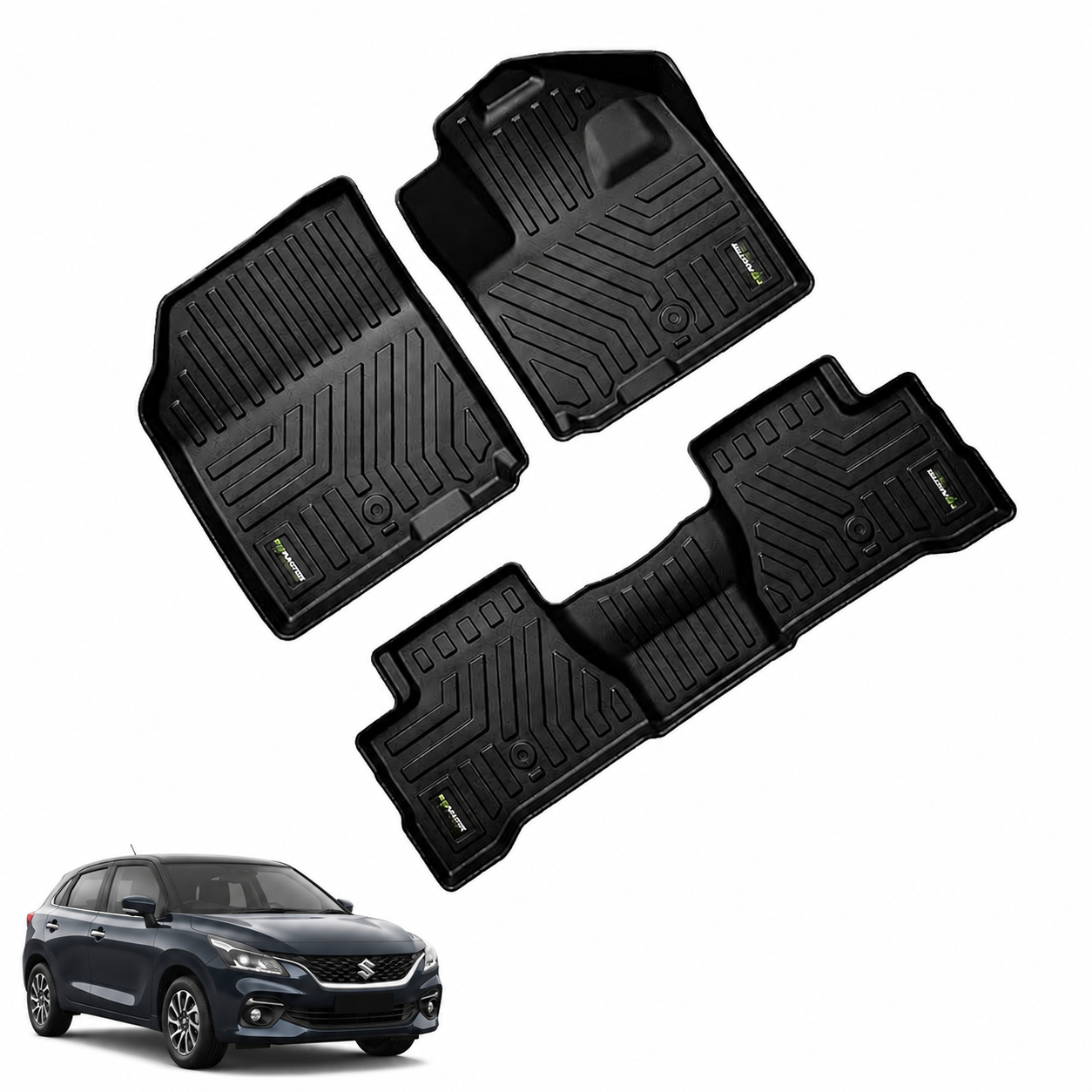 Car Floor Mats for Maruti Baleno Hybrid (2026 Onwards) Complete Set | All Weather 5D Luxury Premium Car Mat